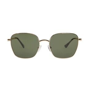 AIRE‎ Spiral Gold Square Sunglasses Green Lenses Unisex UV400 NEW